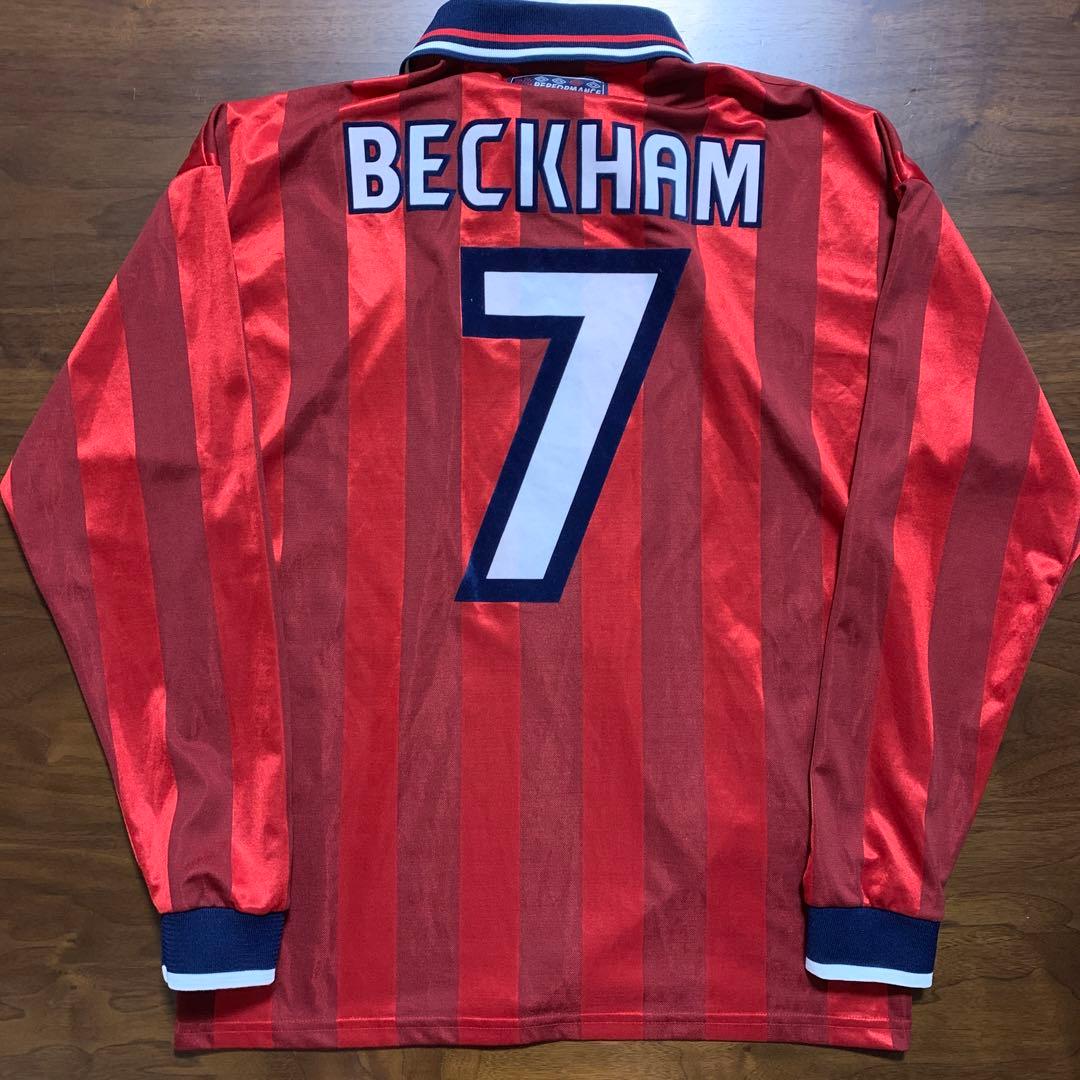 正規品 英国製  1998年 イングランド代表 アウェイ長袖 No.7 ベッカム