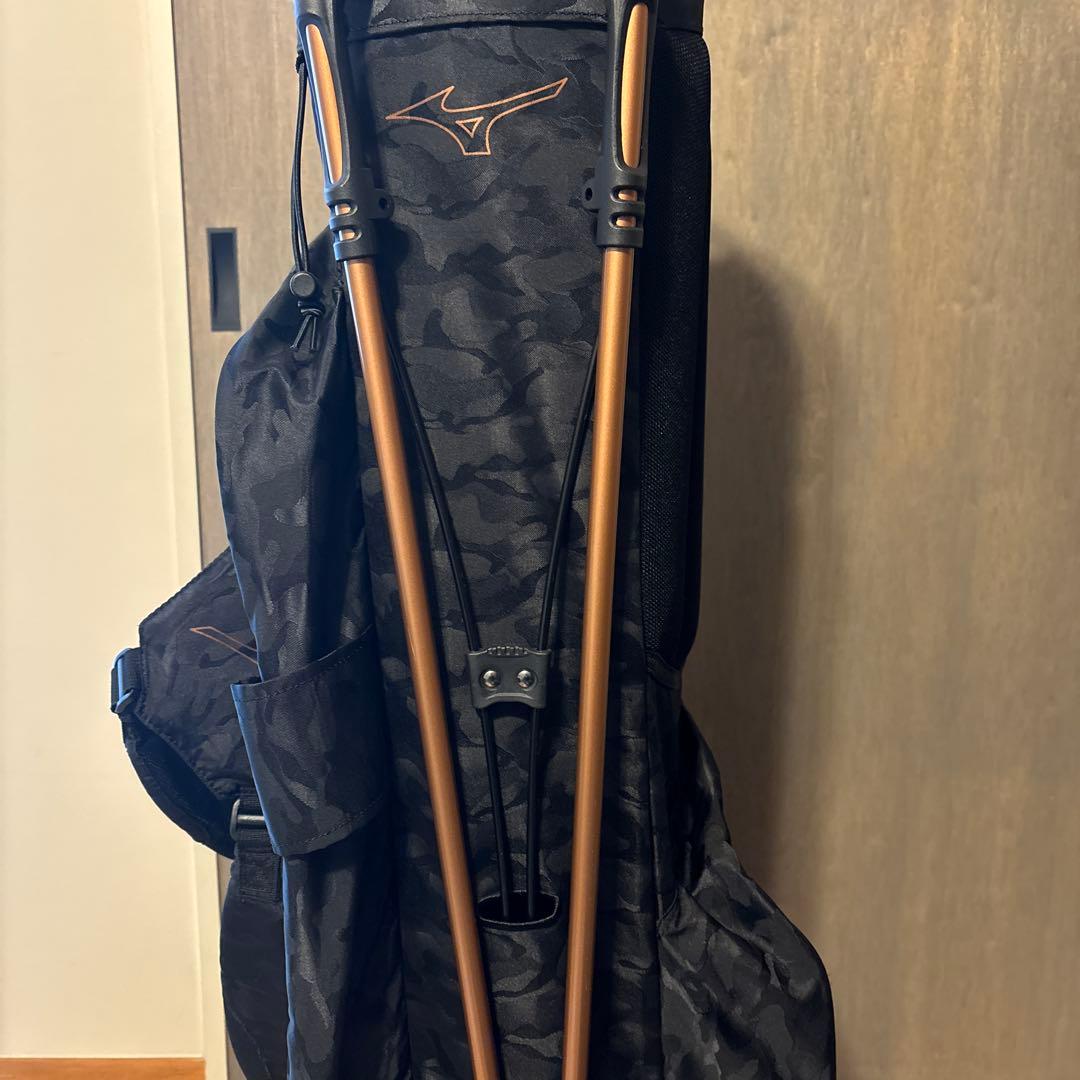 ミズノ　キャディバッグ　スタンド式　黒迷彩柄