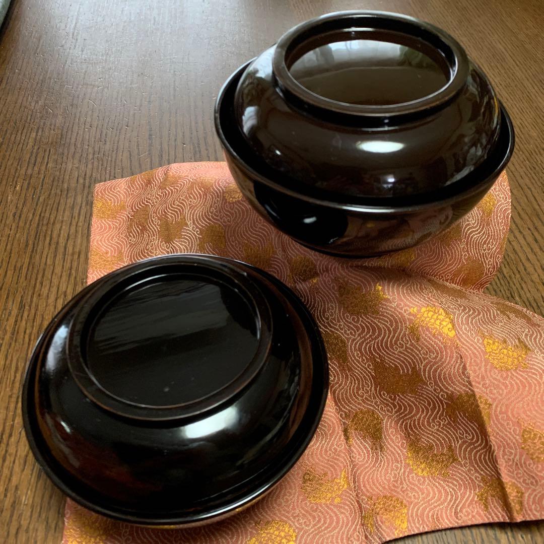 本漆塗蒔絵漆器⭐️蓋付椀⭐️ペアセット⭐️蔵保管⭐️超美品