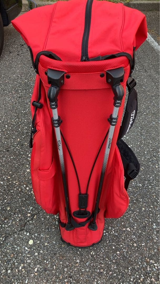 【シゲ様】Titleist 赤 キャディバッグ　スタンド式