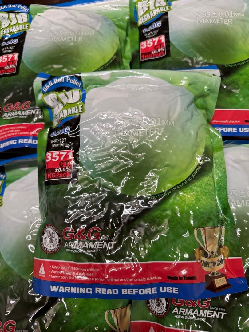 〈G&GバイオBB弾TOP FIVE 0.28g 白1kg 3571発