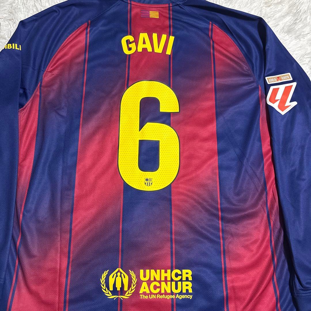 [正規品] 新品 FCバルセロナ ホーム ユニフォーム 長袖 ガビ #6 XXL