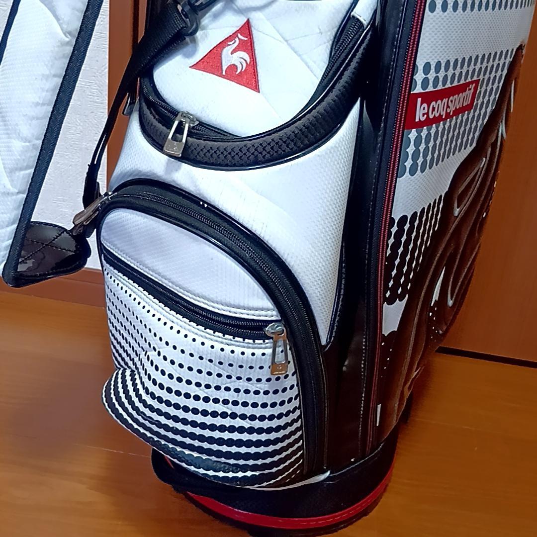 ルコック 軽量キャディバッグ 9型　QQBPJJ06 ビッグロゴ　ホワイト