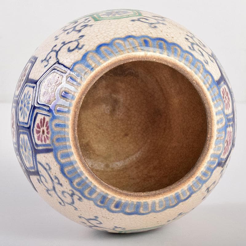 茶道具　京焼　京薩摩　色絵　香炉　時代箱付　M　R7714