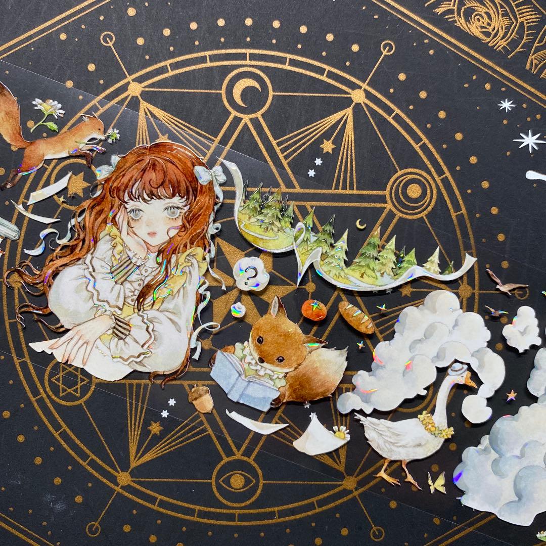 【9258】海外　マステ　中古巻　貝殻光マスキングテープ　人物系