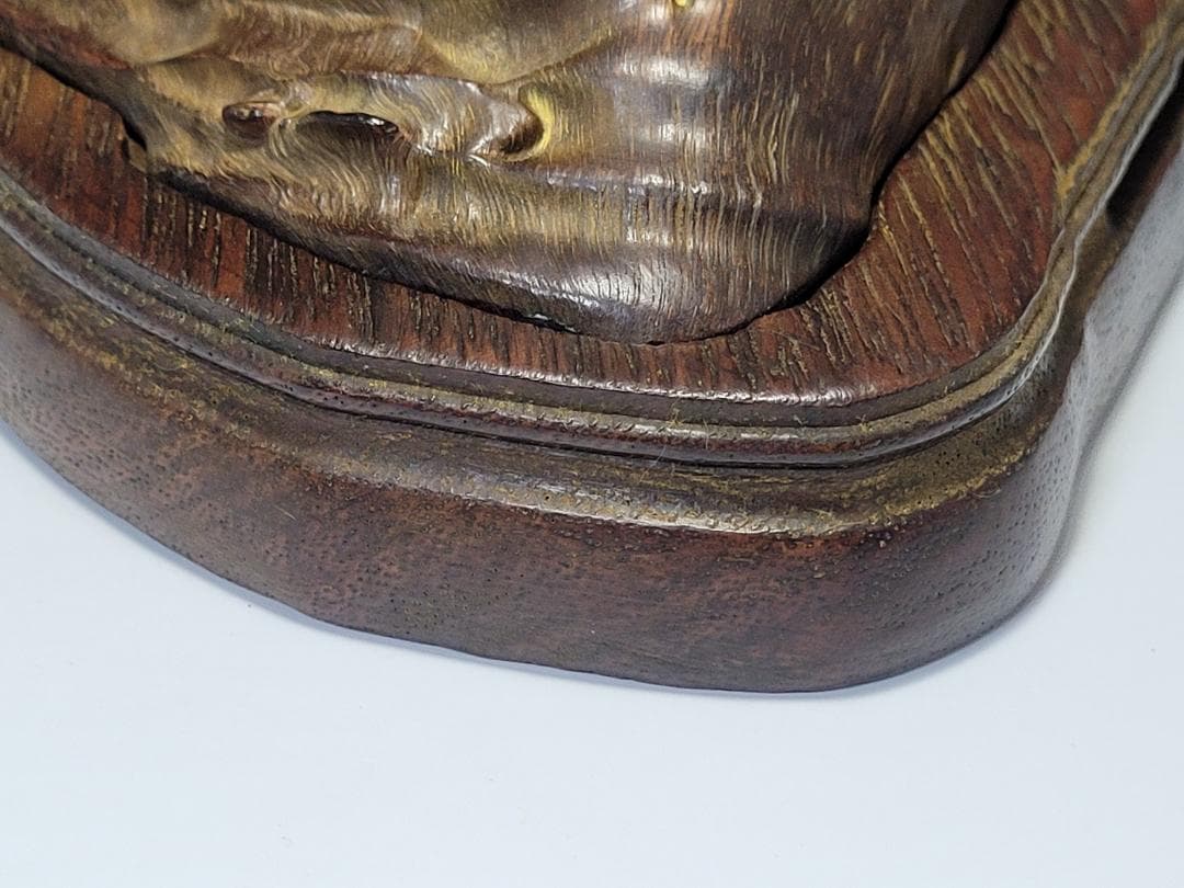 天然木造 神獣型 香炉 明清時代 幅約24.1cm