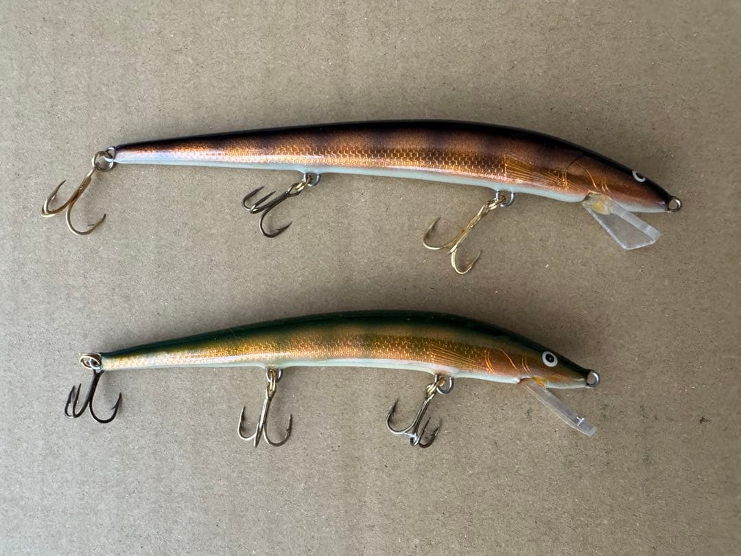 ナベミノー ルアー 約13cm約11cm ブラウン グリーンの1セット