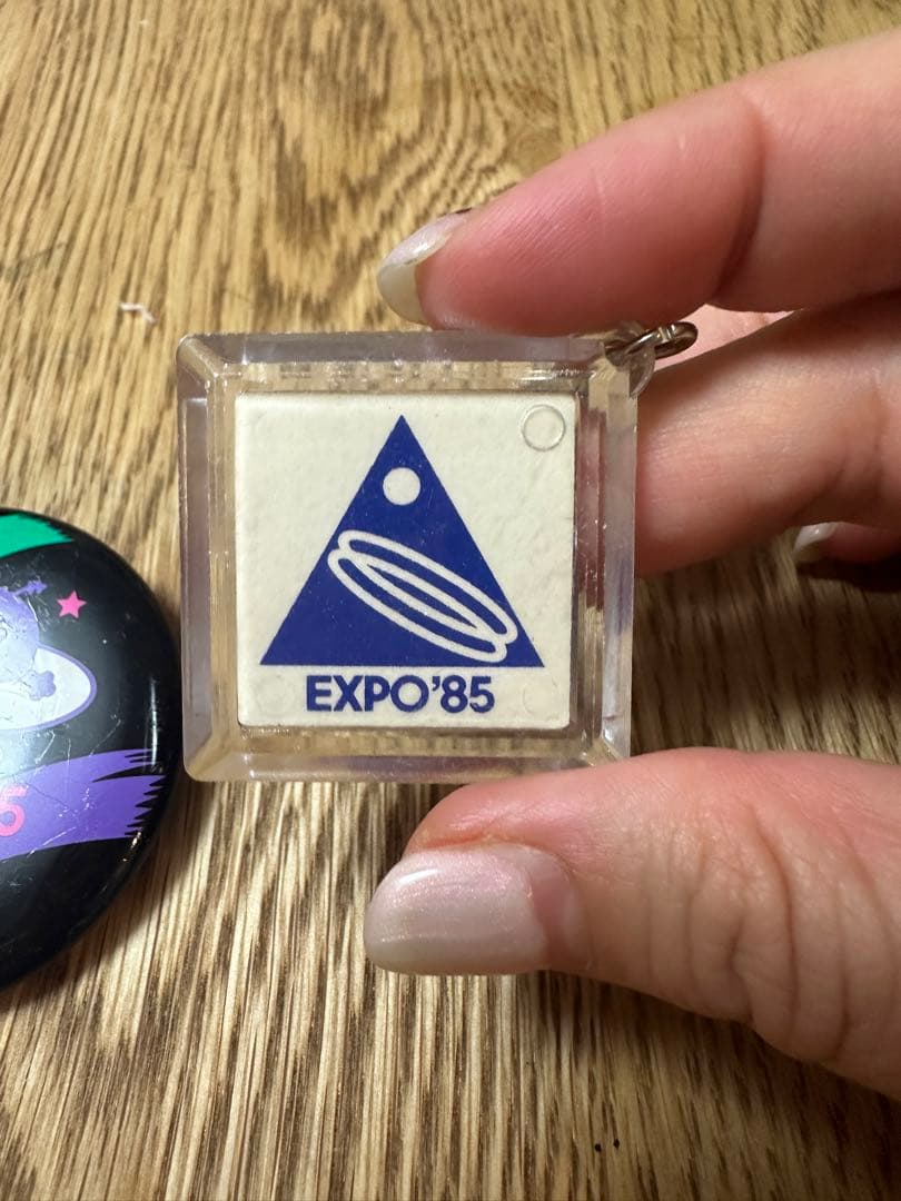 レア！　つくばエキスポ85 キーチェーンとピンバッジセット