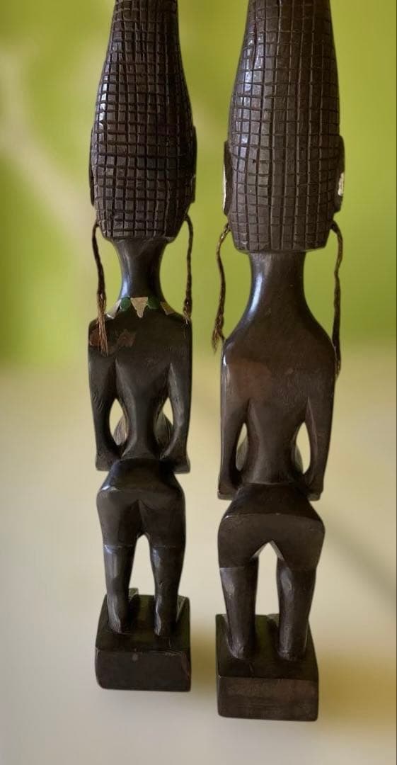 アフリカンスタイル 木製彫刻 2体セット