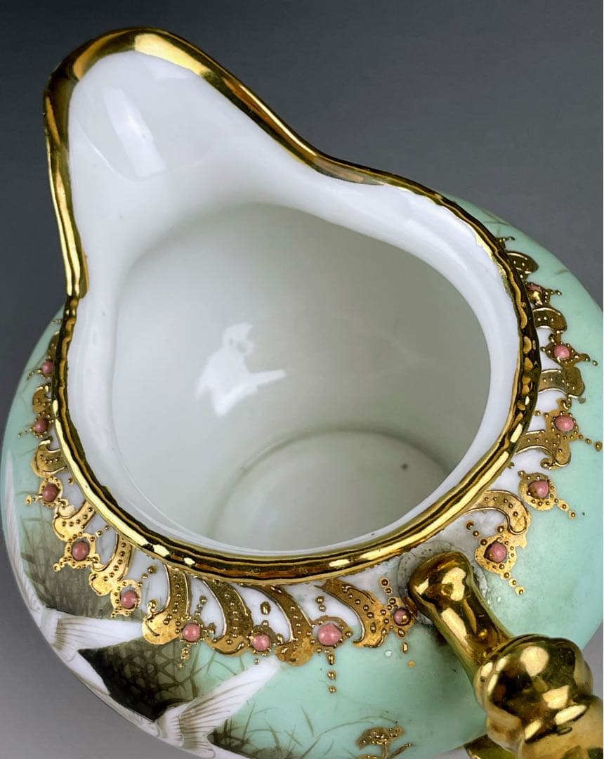 【訳有】オールドノリタケ フライングスワン ジュエル 脚付 クリーマー ジュール