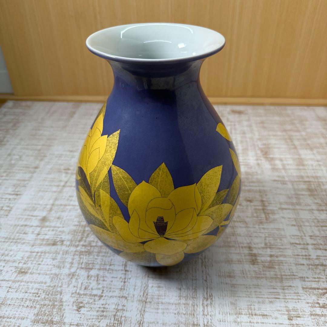 【珍色】 人間国宝 吉田美統『釉裏金彩 花瓶』本物保証