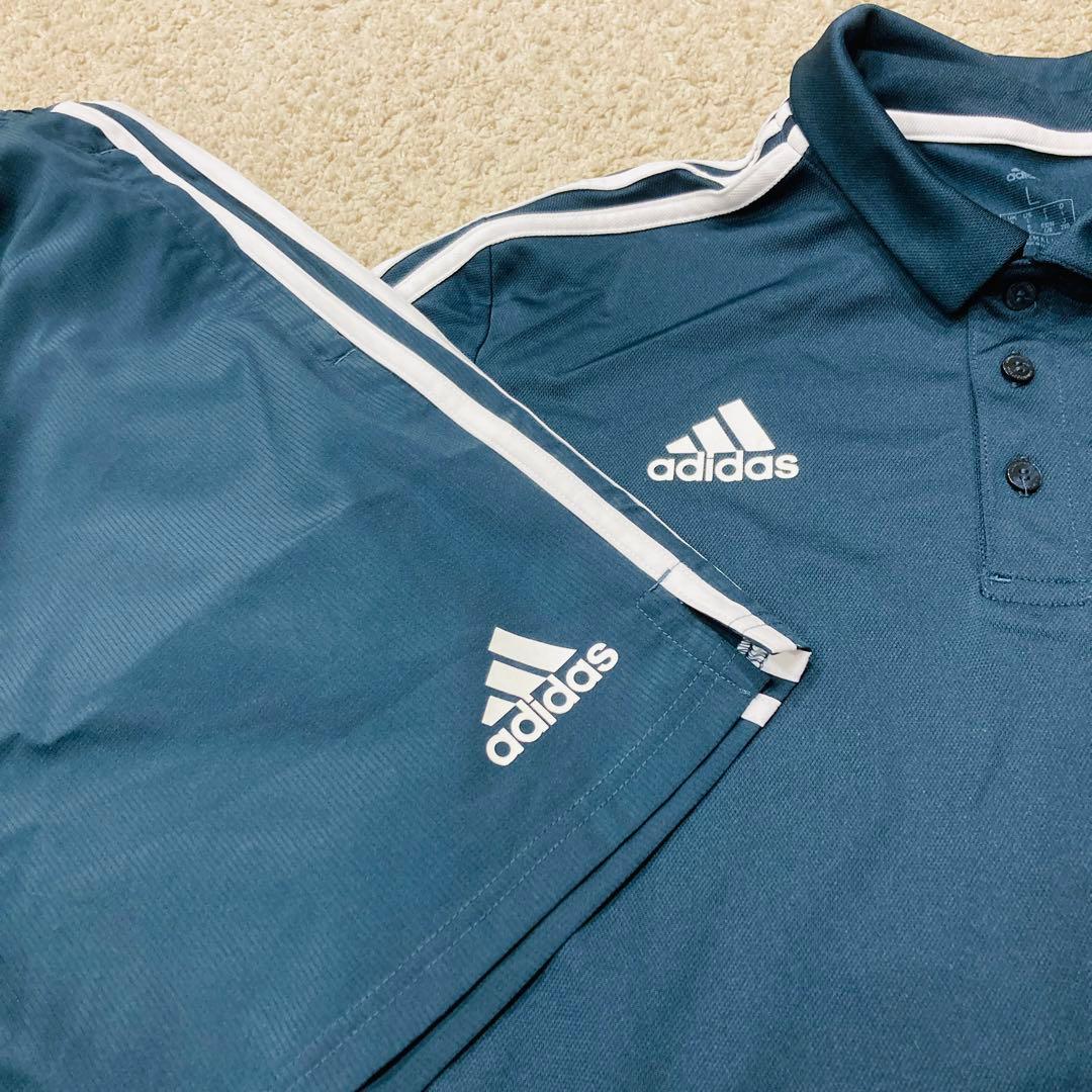adidas レアルマドリード　ポロシャツ　パンツ　セットアップ　Lサイズ