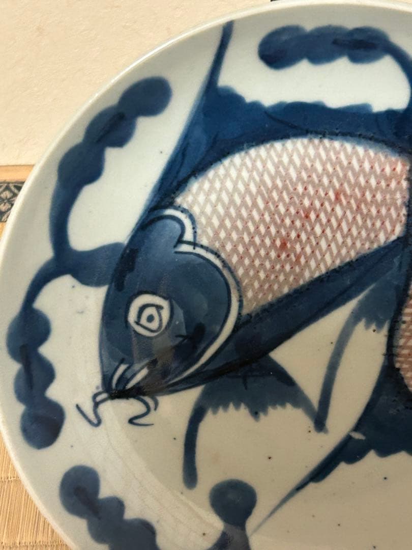 ス*ド様 中国　鯉の図　絵皿　骨董品