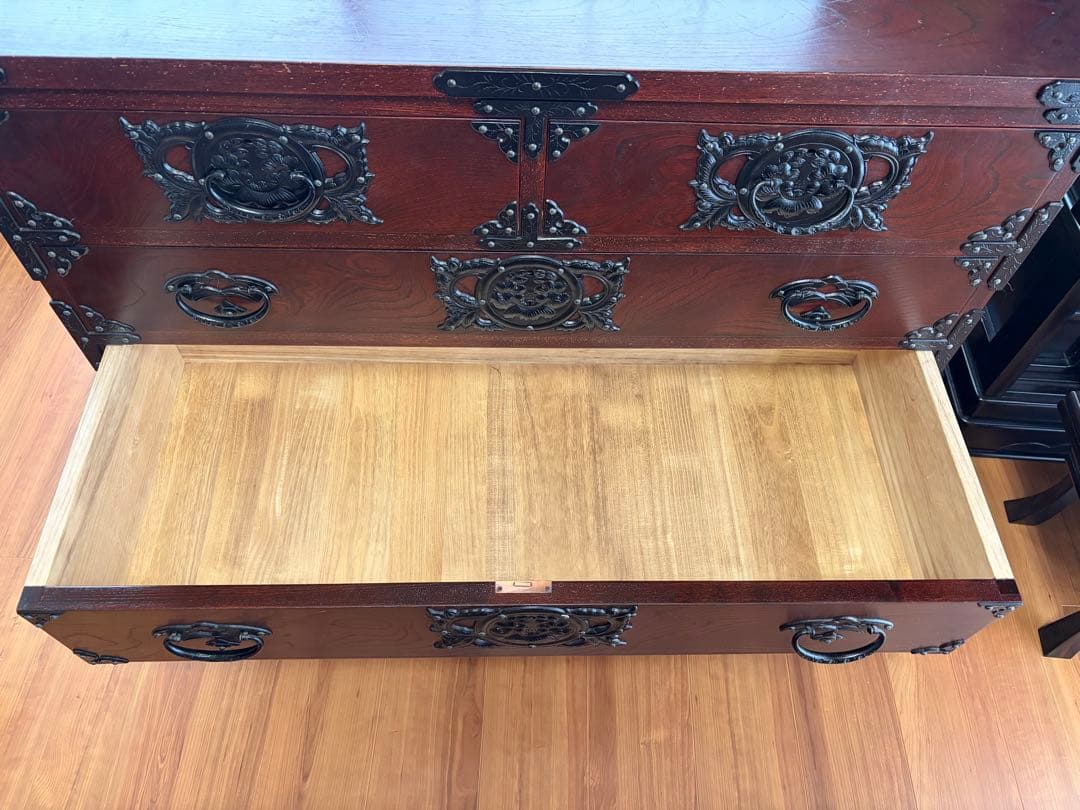 岩谷堂箪笥 桜木作 伝統工芸 和箪笥 鍵付き 送料込み