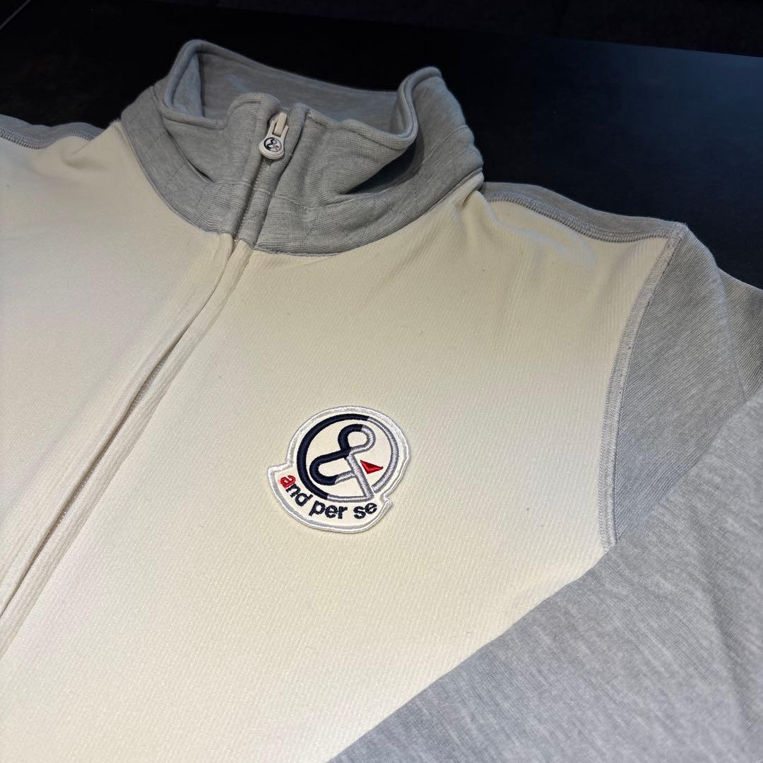 【美品✨】and per se フルジップジャケット アイボリーグレー