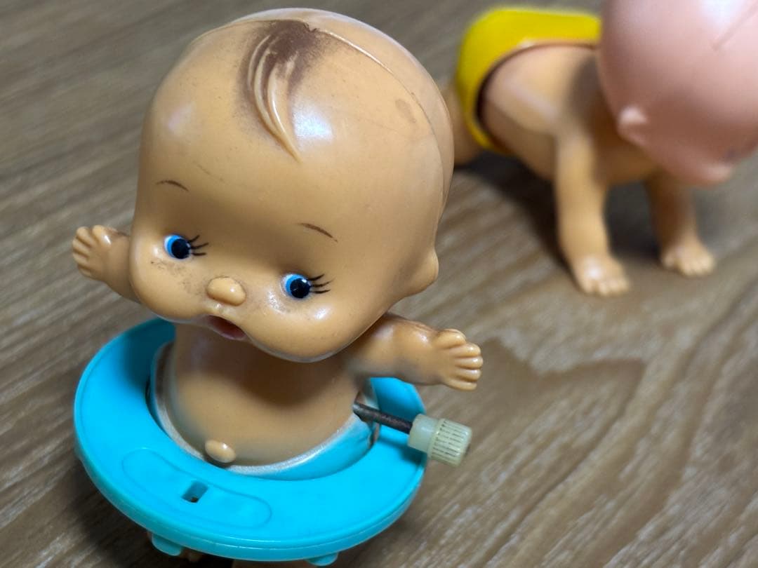 【超レア】昭和レトロ　ネジでよちよち歩く赤ちゃん　人形✖️2体セット