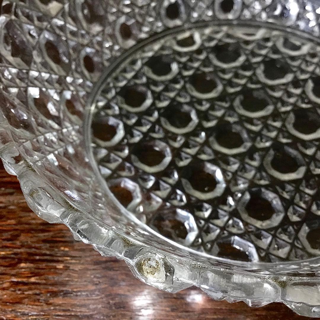 和ガラス◆ガラス鉢 2点◆大正ロマン アンティーク オーバル 取手付き