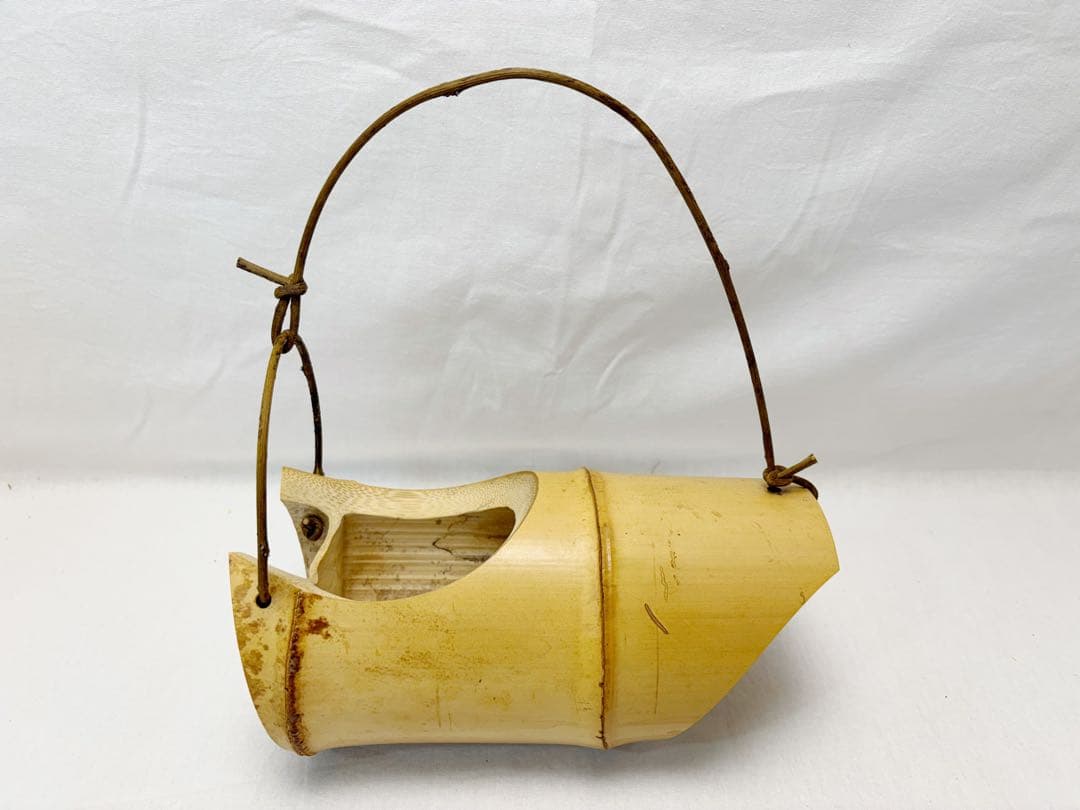 華道具 沓型 吊舟花入 竹花入 釣舟 茶懐石 花器 七事式 竹工芸 元箱