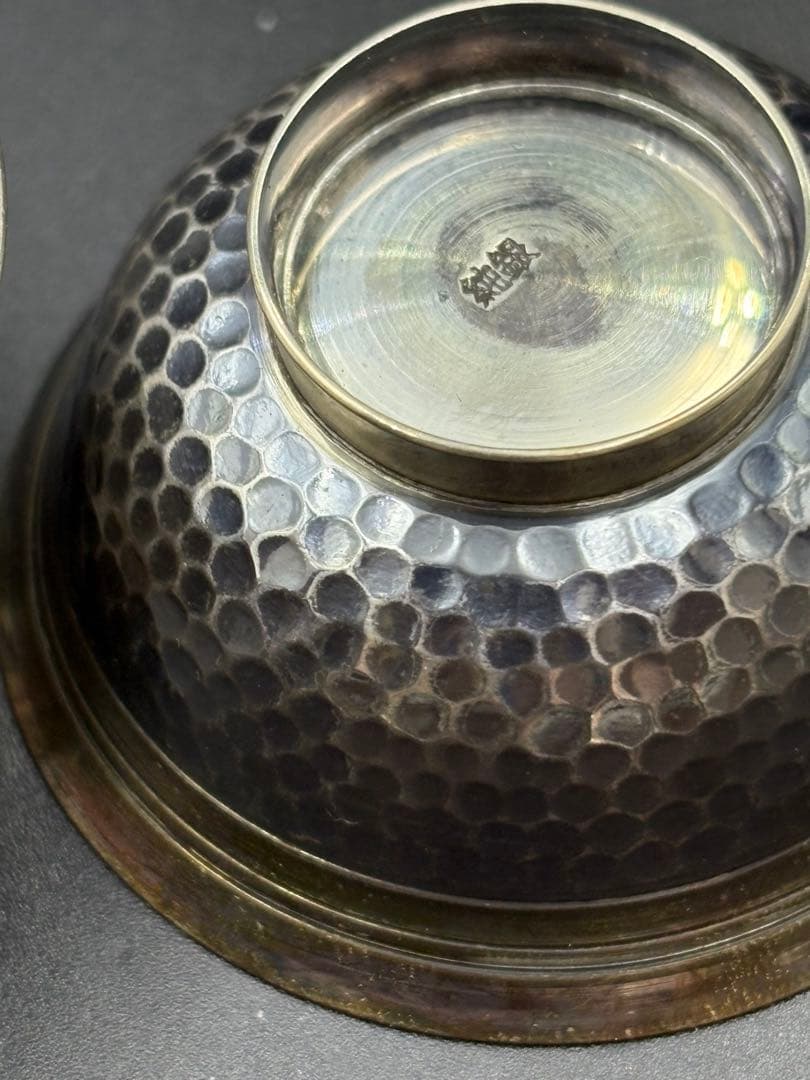 三越 純銀 銀杯 鎚目 酒盃 猪口