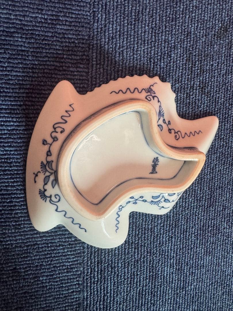 1810  希少　源右衛門　変形皿　鶴文