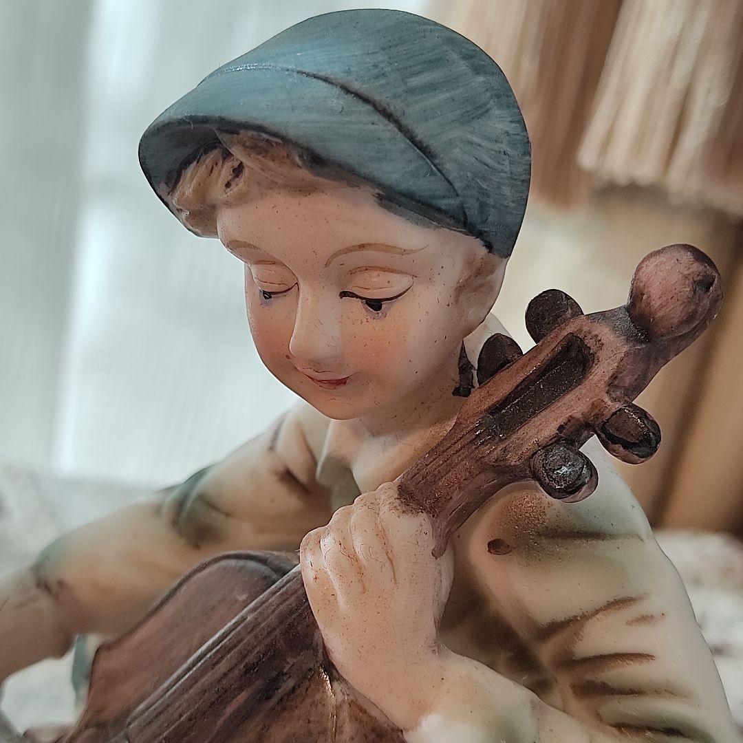 陶器　ビスクドール　バイオリン　チェロ　アンティーク　ヴィンテージ　フィギリン