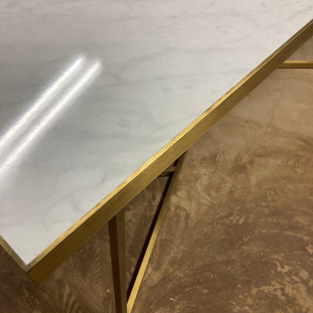 【送料込み】アンティーク　大理石風テーブル　ゴールドフレーム　店舗什器