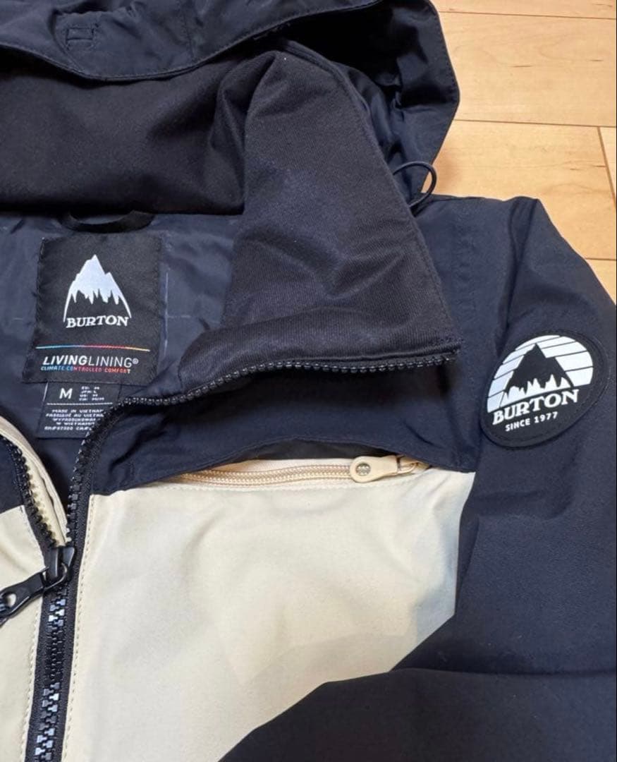 BURTON スノーボードジャケット M 黒/ベージュ