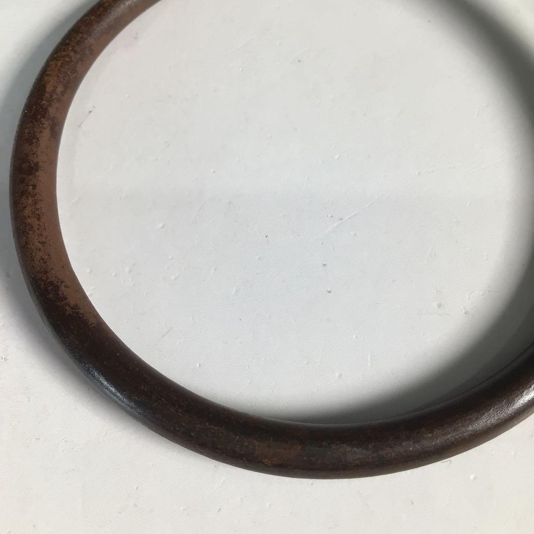 Ｎ５２４　釜釻　『加藤忠三郎(了三)造』『鉄製』『釜鐶』　共箱　茶道具