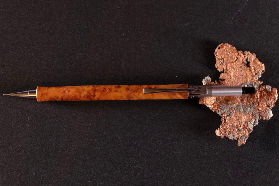 PG5木軸カスタムシャープペンシル0056 花梨瘤　高村杢工房