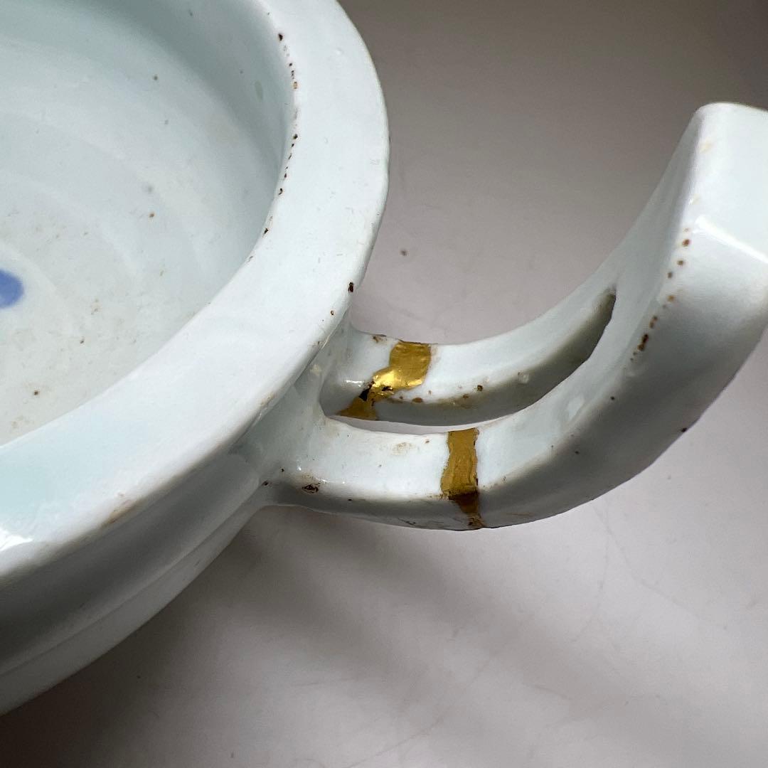 李朝　青白磁香炉　幅約18㎝　東Y8-0203②タサオ