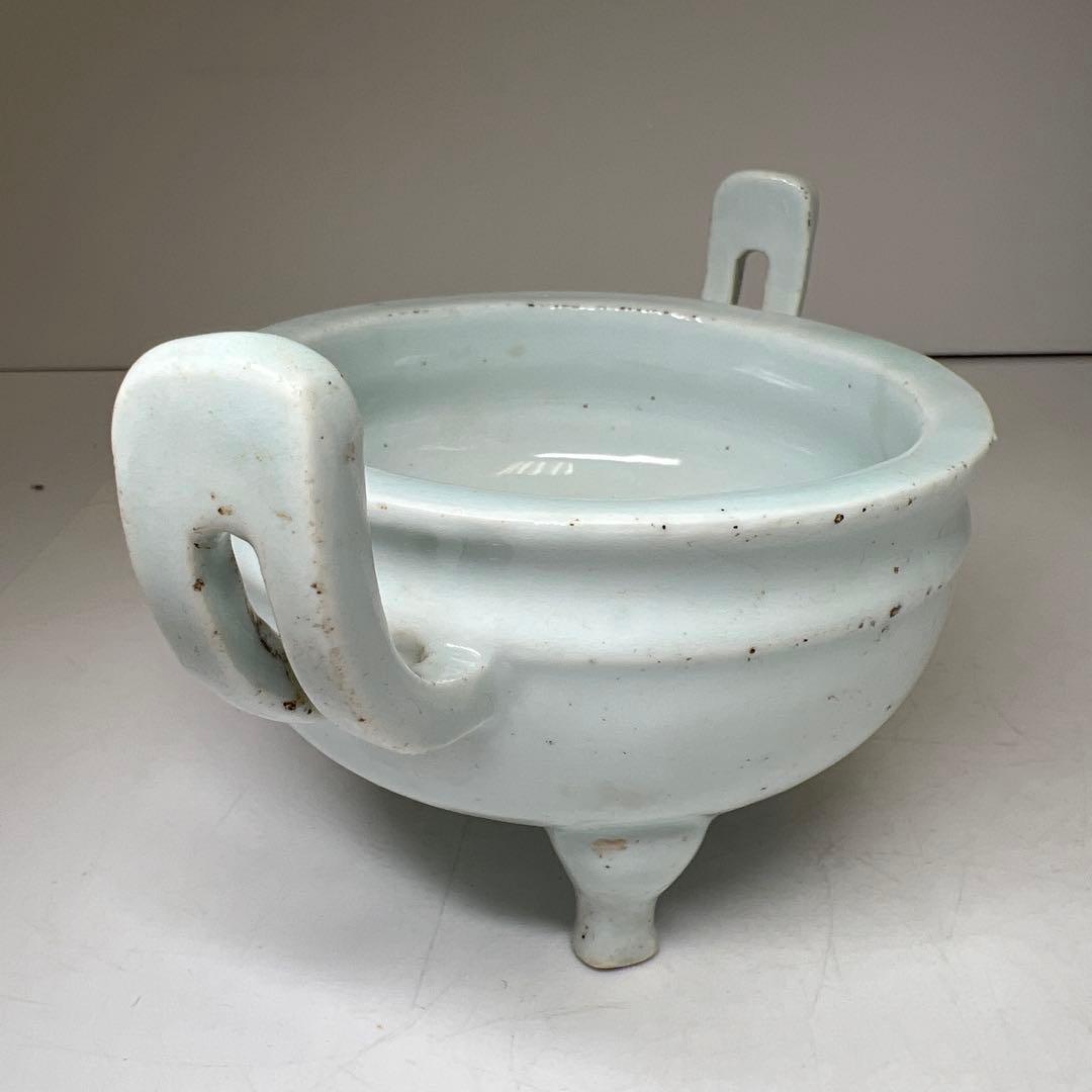李朝　青白磁香炉　幅約18㎝　東Y8-0203②タサオ