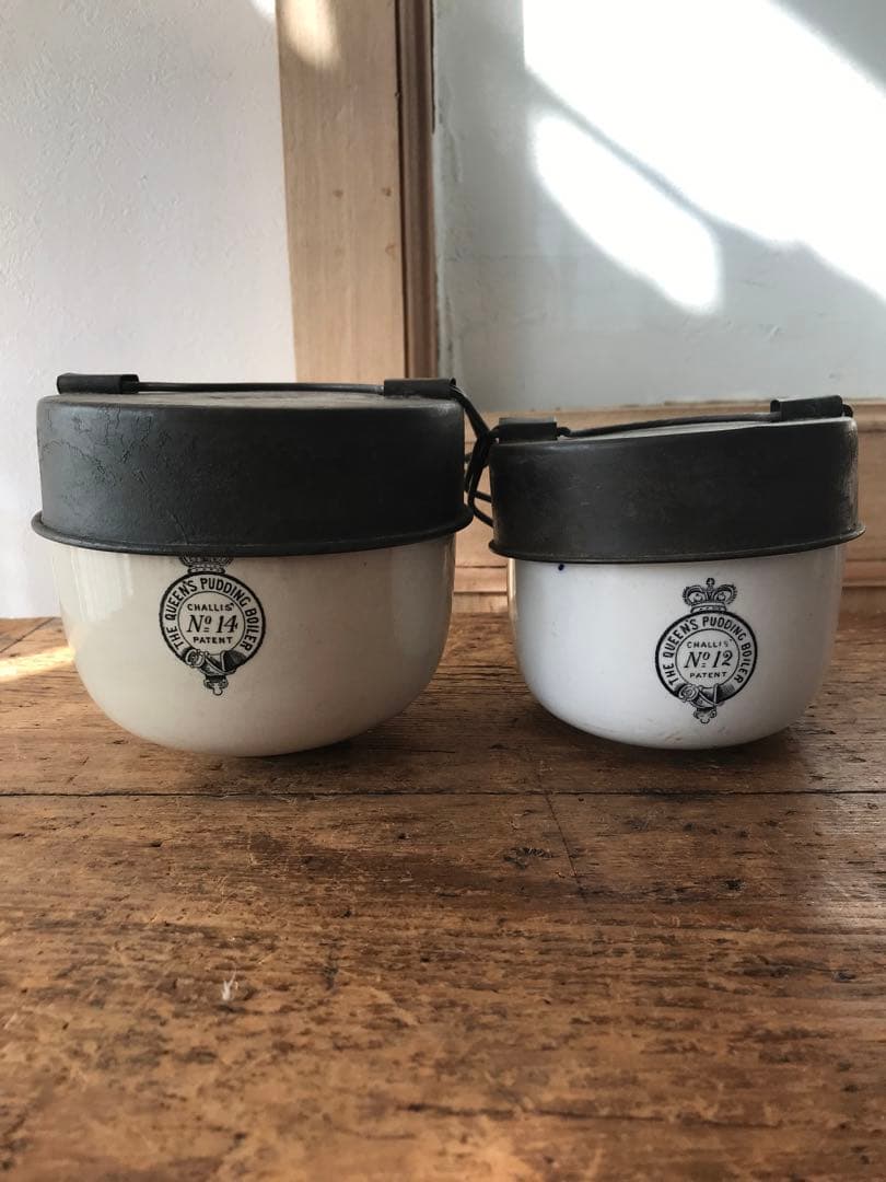 激レア　ふた付　陶器　プディングボウル　2個セット