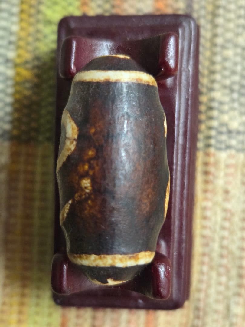 883　天珠　金銭鈎天珠　浮き彫り　貴重　珍品　dzibeads！