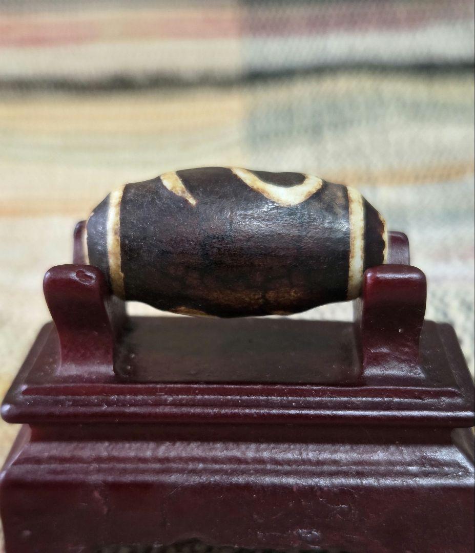 883　天珠　金銭鈎天珠　浮き彫り　貴重　珍品　dzibeads！