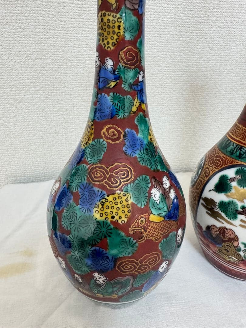 九谷庄三　木米　九谷焼花瓶　アンティーク