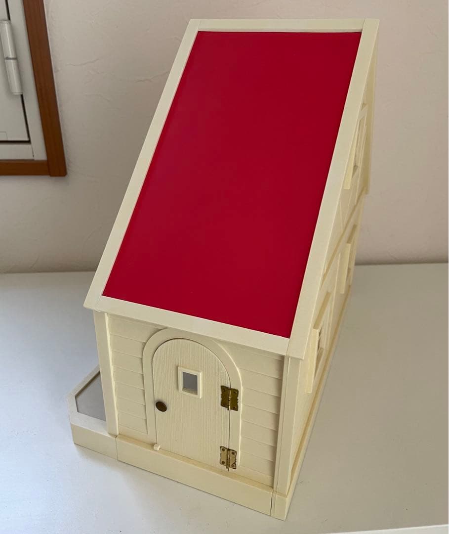 シルバニアファミリー　白いお家　日本製　ピンク色家具　シルバニア　初代シルバニア