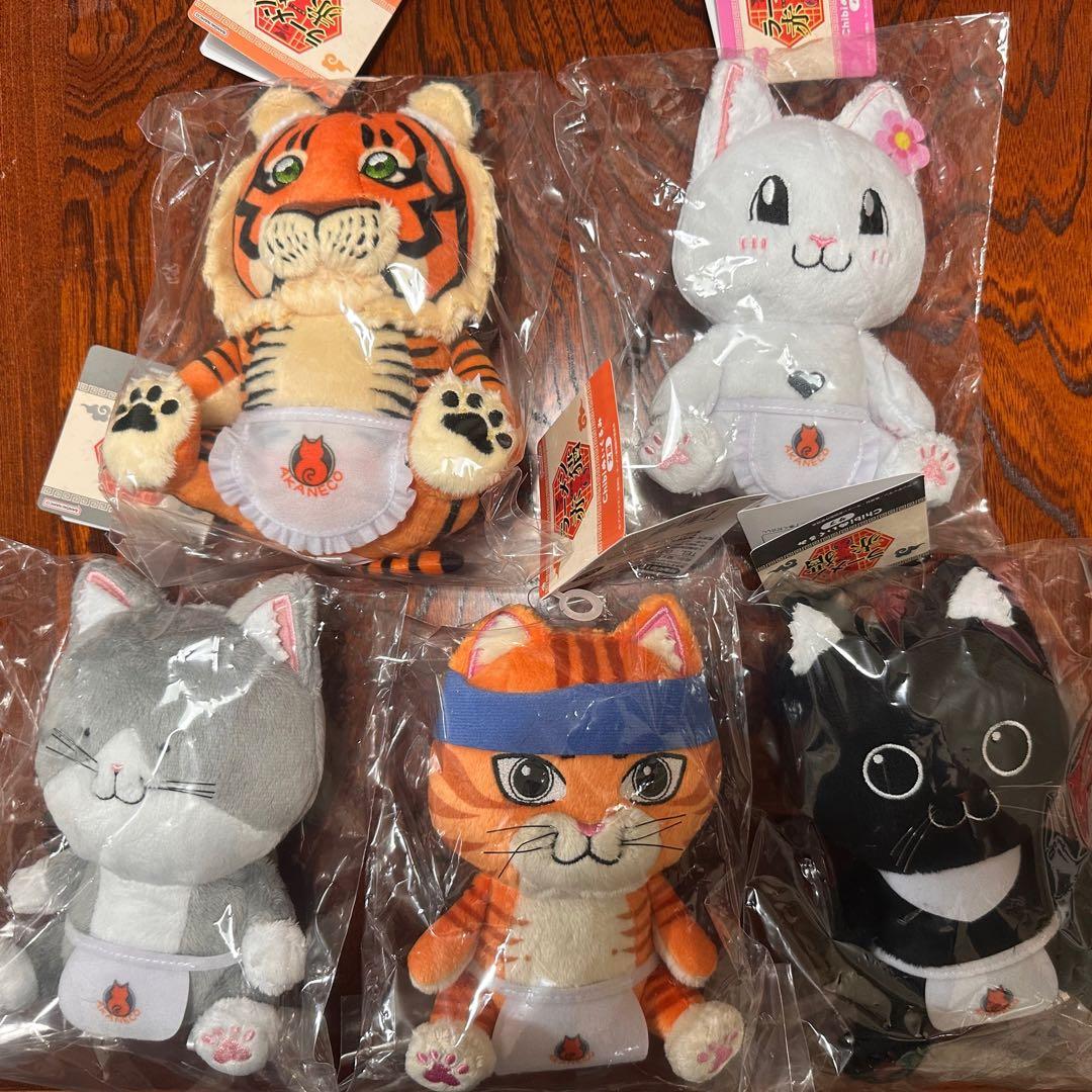 【未使用】ラーメン赤猫　バンダイナムコぬい　chibiぬいぐるみ　全5種セット