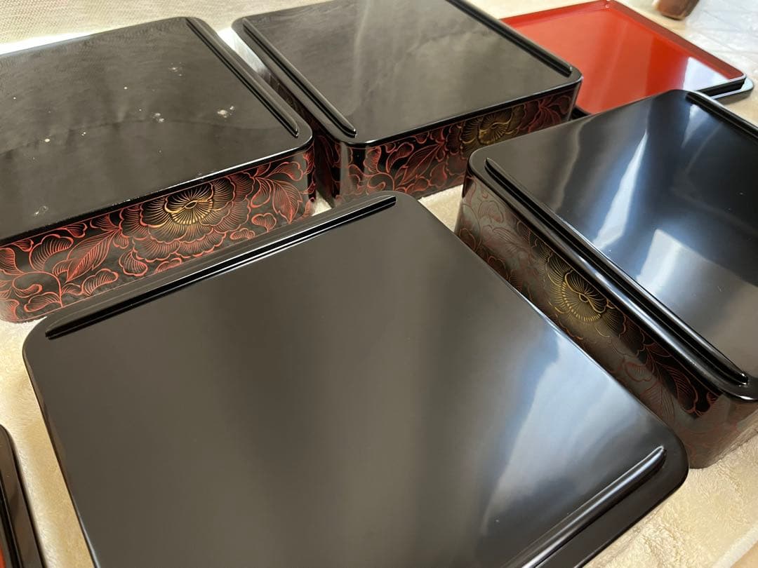 《美品》輪島塗　石川堂謹製　重箱　四段重 工芸品