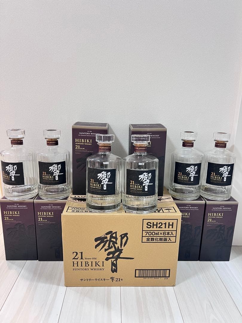 響21年(6本)化粧箱付き　空瓶、オリジナルダンボール付き