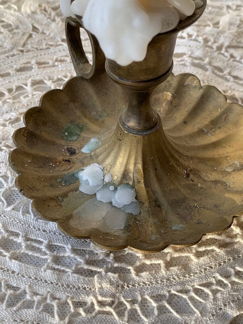 フランスアンティーク 真鍮 蝋台 キャンドルスタンド