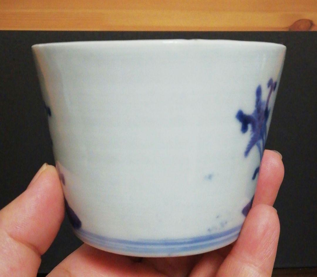 古伊万里　染付　蕎麦猪口　花図　四客　食器