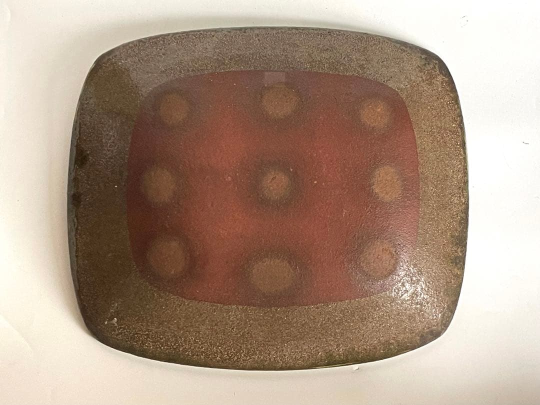 陶芸家　船木研兒　船木研児　舩木　三彩釉線彫　大鉢　オーバル皿　角皿　緑釉