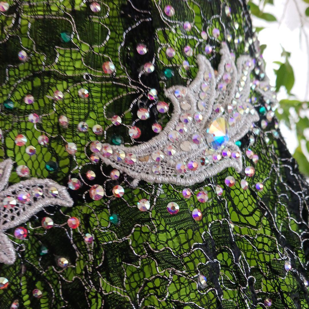 社交ダンス ドレス ネオンイエロー 黒