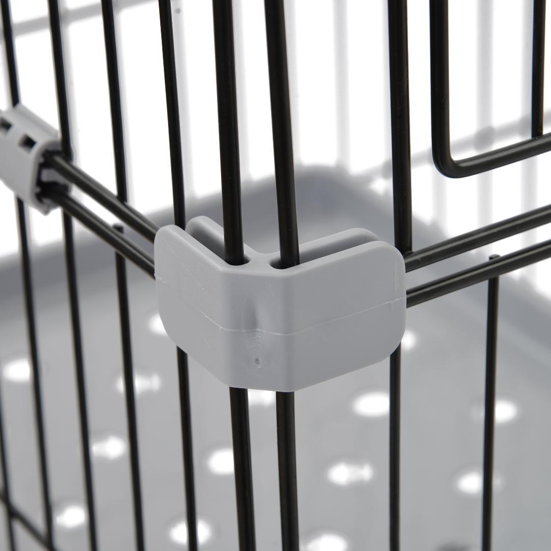 【グレー】猫 ケージ キャットケージ 2段 猫ゲージ 多段 脱走防止ペットケージ