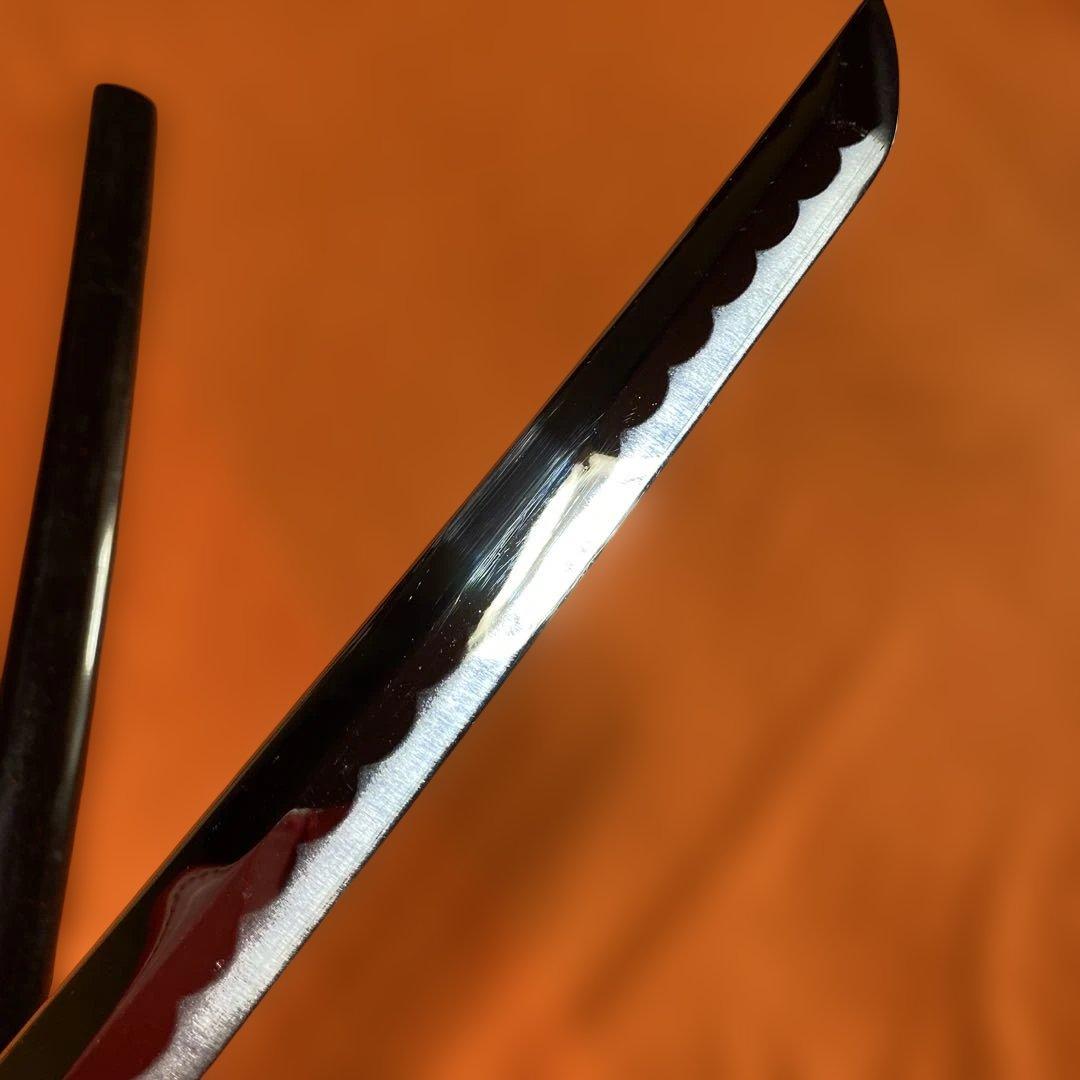 上級模造刀 黒柄 獅子彫丸鍔 濃赤茶呂鞘