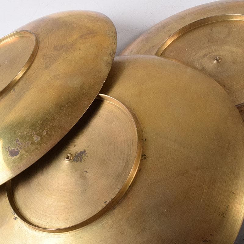 時代金工　印度製　黄銅　苺唐草文　槌出　皿　五客　時代箱　V　R8304