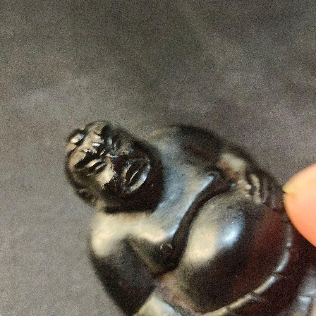 江戸骨董 黒檀彫り根付 相撲力士 手作り 無銘 時代物 旧家蔵出蒐集家放出美品