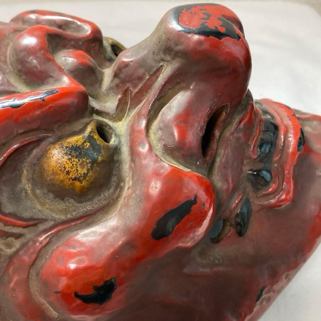 模国宝 崑崙面 能面 神楽面 工芸品　アンティーク品 壁掛け可