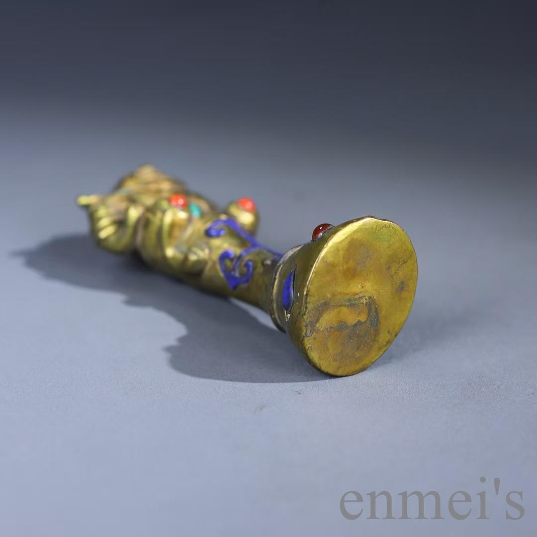 中国古美術 内務府風 令牌揃 描金 純銅製 祭祀具 儀礼用 細密細工 置物 賞物