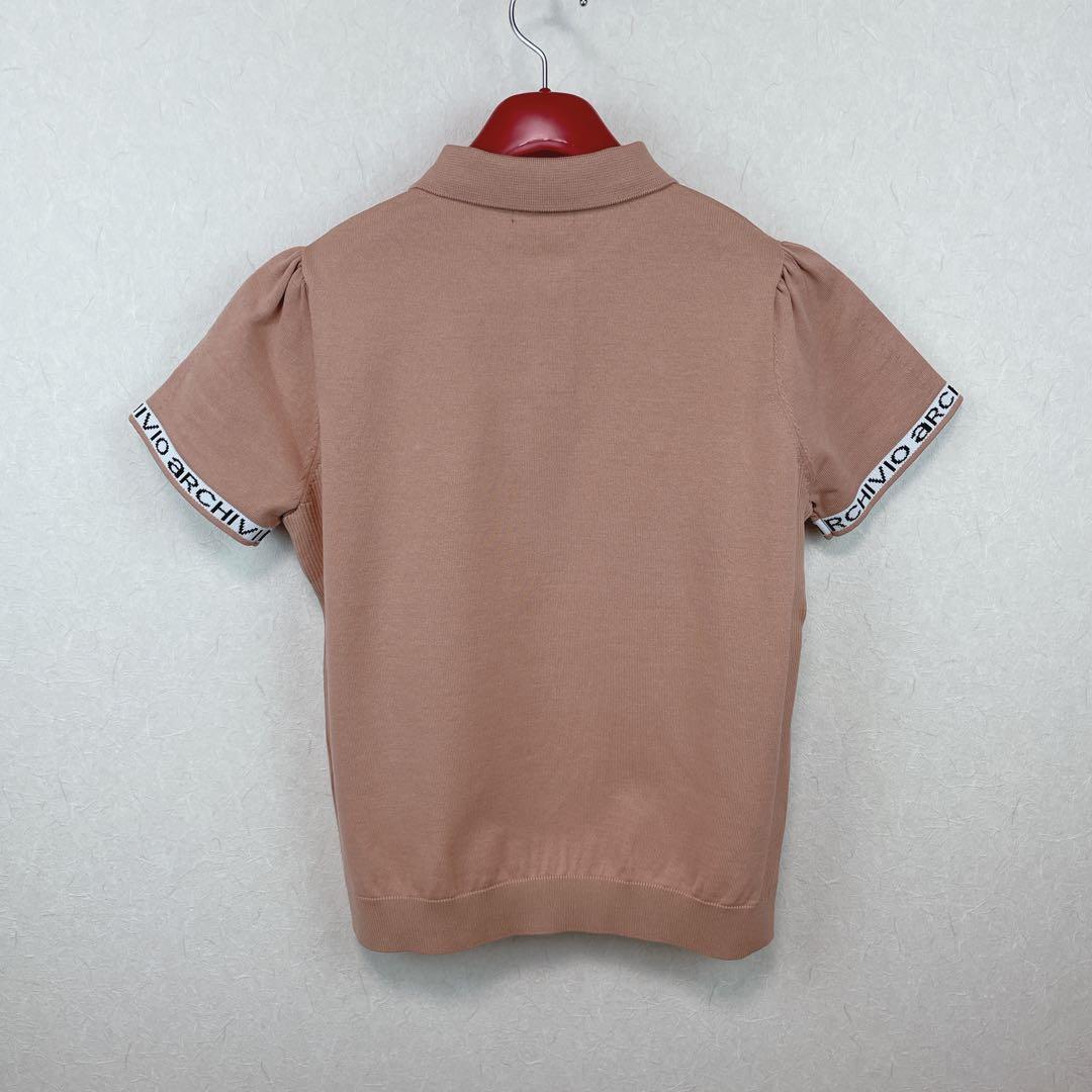 【２５FW新品未使用 アルチビオ】ポケットデザイン半袖ポロニット38号